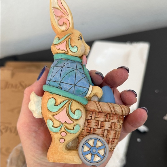 Jim Shore Blue and Brown Easter Bunny Figurine - Picture 7 of 7